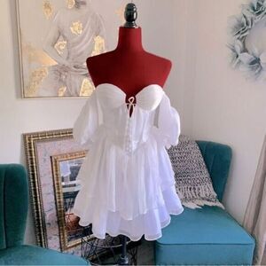 ADEIRLINA WHITE CORSET MINI DRESS